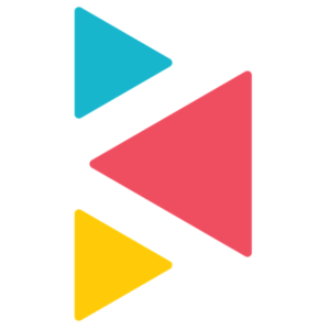 KapitalWise logo: A blue, pink, and yellow triangle are arranged to display the letter K in the negative space provided by their arrangement. 