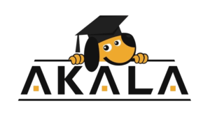 The company name "AKALA" featuring a dog wearing a graduate cap.