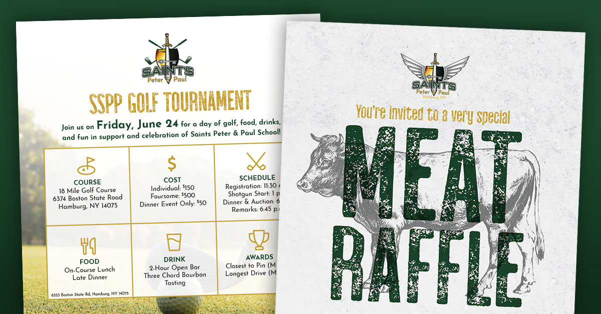 SS Peter & Paul meat raffle and golf tournament header