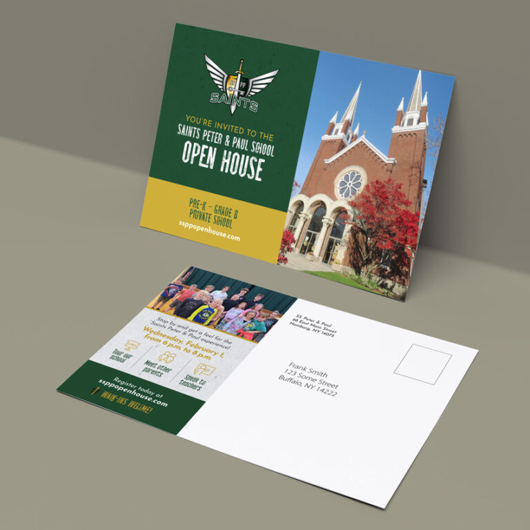 SS Peter & Paul School open house direct mail post card
